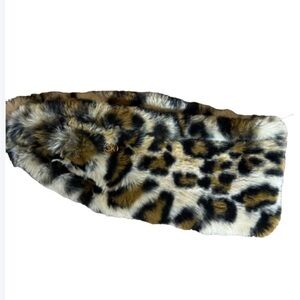 Calvin Klein faux fur leopard headband One Size